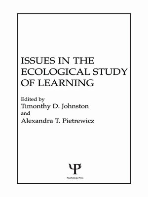 cover image of Issues in the Ecological Study of Learning